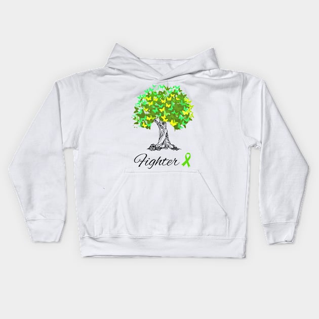 Raising Support & Awareness Fighter Tree With Butterflies Kids Hoodie by MerchAndrey